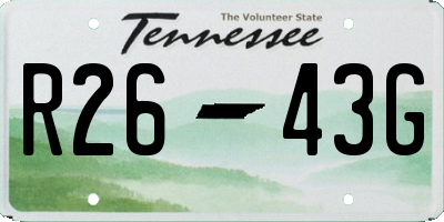 TN license plate R2643G