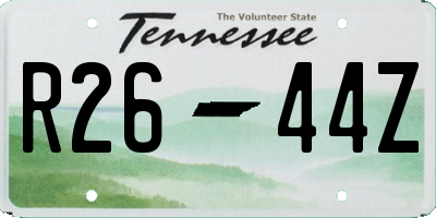 TN license plate R2644Z