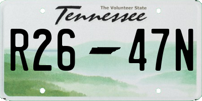 TN license plate R2647N