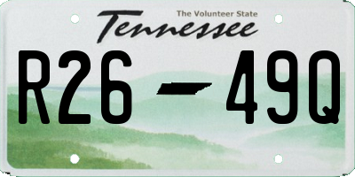 TN license plate R2649Q