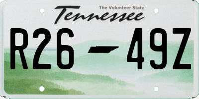 TN license plate R2649Z