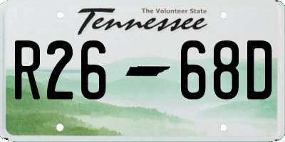 TN license plate R2668D