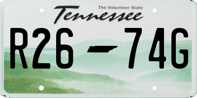 TN license plate R2674G