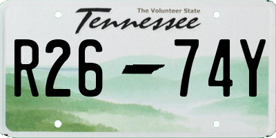 TN license plate R2674Y