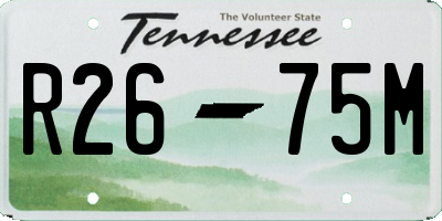 TN license plate R2675M