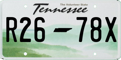 TN license plate R2678X