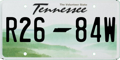 TN license plate R2684W