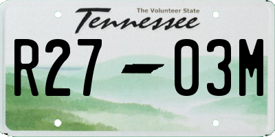 TN license plate R2703M