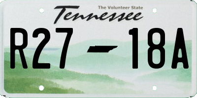 TN license plate R2718A