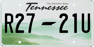 TN license plate R2721U