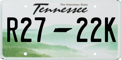 TN license plate R2722K