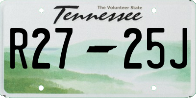TN license plate R2725J