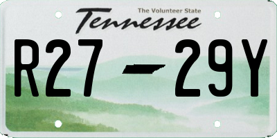 TN license plate R2729Y