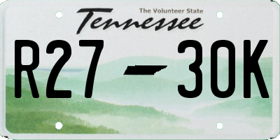 TN license plate R2730K