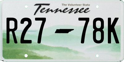 TN license plate R2778K