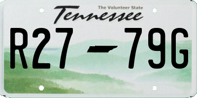 TN license plate R2779G