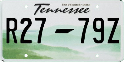 TN license plate R2779Z