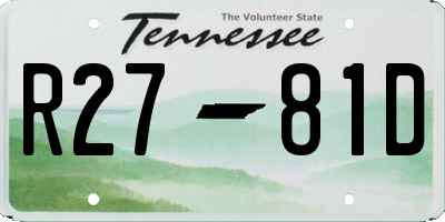 TN license plate R2781D