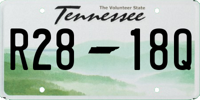 TN license plate R2818Q