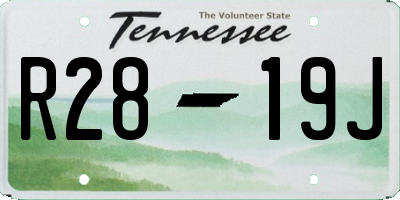 TN license plate R2819J