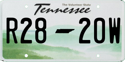TN license plate R2820W