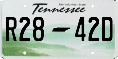 TN license plate R2842D