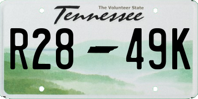 TN license plate R2849K