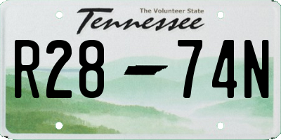 TN license plate R2874N