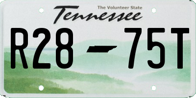 TN license plate R2875T
