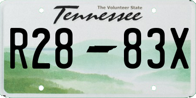 TN license plate R2883X