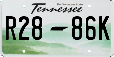 TN license plate R2886K