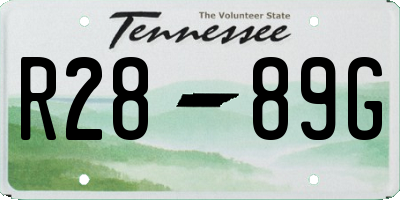 TN license plate R2889G