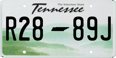 TN license plate R2889J