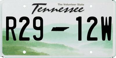 TN license plate R2912W