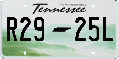 TN license plate R2925L