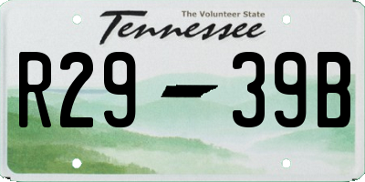 TN license plate R2939B