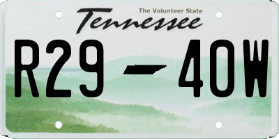 TN license plate R2940W