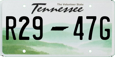 TN license plate R2947G