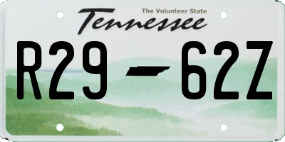 TN license plate R2962Z