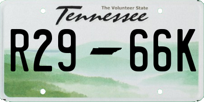 TN license plate R2966K