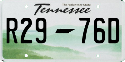 TN license plate R2976D