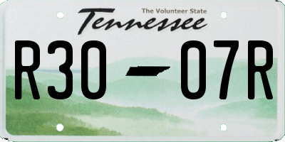 TN license plate R3007R