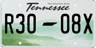 TN license plate R3008X