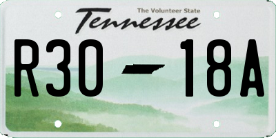 TN license plate R3018A