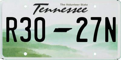 TN license plate R3027N