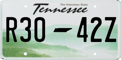 TN license plate R3042Z