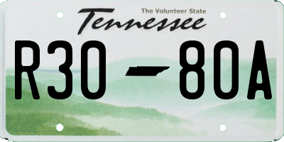 TN license plate R3080A
