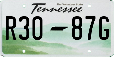 TN license plate R3087G