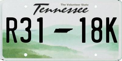 TN license plate R3118K