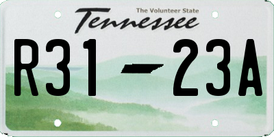 TN license plate R3123A
